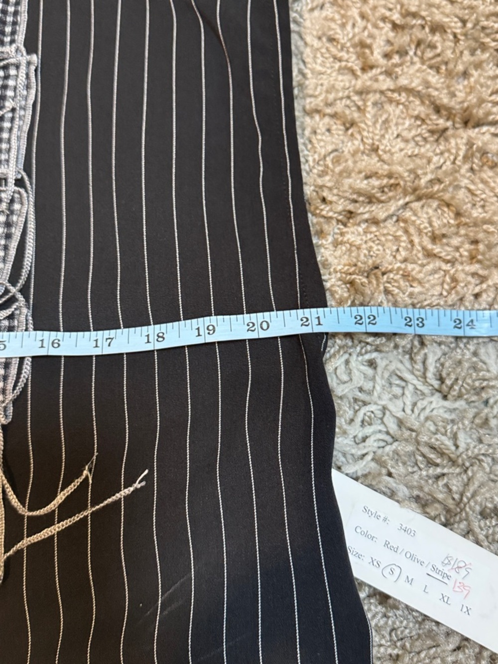 NWT XIAO Black Boxy Pinstripe Pullover with Gingham Applique size Small - Picture 10 of 13